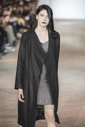 (160403) -- TBILISI, April 3, 2016 -- A model presents a creation by Nini Chelidze from Georgia during the Tbilisi Fall & Winter Fashion Week 2016-2017 in Tbilisi, capital of Georgia, on April 3, 2016. ) GEORGIA-TBILISI-FALL & WINTER FASHION WEEK GiorgixInduashvili 