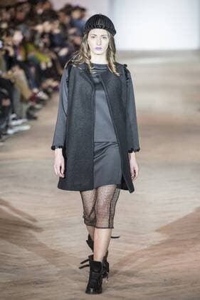 (160403) -- TBILISI, April 3, 2016 -- A model presents a creation by Nini Chelidze from Georgia during the Tbilisi Fall & Winter Fashion Week 2016-2017 in Tbilisi, capital of Georgia, on April 3, 2016. ) GEORGIA-TBILISI-FALL & WINTER FASHION WEEK GiorgixInduashvili 