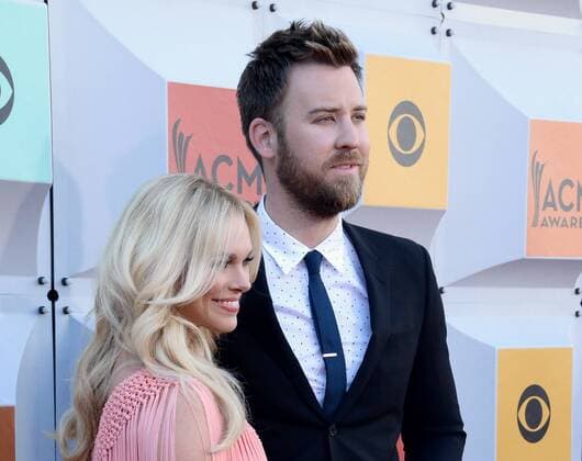 Country Music Awards in Las Vegas Singer Charles Kelley of Lady Antebellum (R) and Cassie McConnell attend the 51st annual Academy of Country Music Awards held at the MGM Grand Arena in Las Vegas, Nevada on April 3, 2016.  LAV20160403036 JIMxRUYMEN