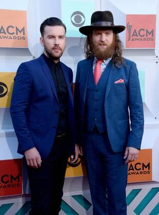 Country Music Awards in Las Vegas (L-R) T.J. Osborne and John Osborne of the Brothers Osborne attend the 51st annual Academy of Country Music Awards held at the MGM Grand Arena in Las Vegas, Nevada on April 3, 2016.  LAV20160403196 JIMxRUYMEN