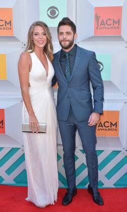 Country Music Awards in Las Vegas April 3, 2016 - Las Vegas, Nevada, United States of America - Singer Thomas Rhett Akins jr and wife Lauren Akins attend the 51st Academy Of Country Music Awards on April 3, 2016 at MGM Grand Arena in Las Vegas, Nevada Las Vegas United States of America - ZUMAt114