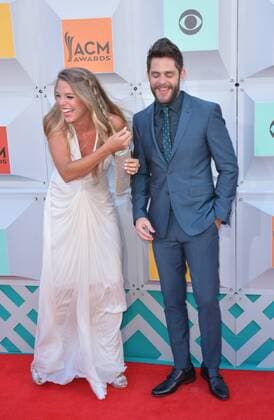 Country Music Awards in Las Vegas April 3, 2016 - Las Vegas, Nevada, United States of America - Singer Thomas Rhett Akins jr and wife Lauren Akins attend the 51st Academy Of Country Music Awards on April 3, 2016 at MGM Grand Arena in Las Vegas, Nevada Las Vegas United States of America - ZUMAt114
