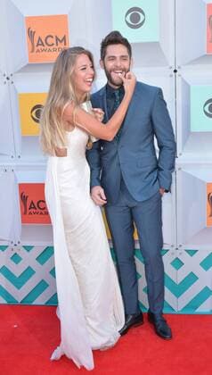 Country Music Awards in Las Vegas April 3, 2016 - Las Vegas, Nevada, United States of America - Singer Thomas Rhett Akins jr and wife Lauren Akins attend the 51st Academy Of Country Music Awards on April 3, 2016 at MGM Grand Arena in Las Vegas, Nevada Las Vegas United States of America - ZUMAt114