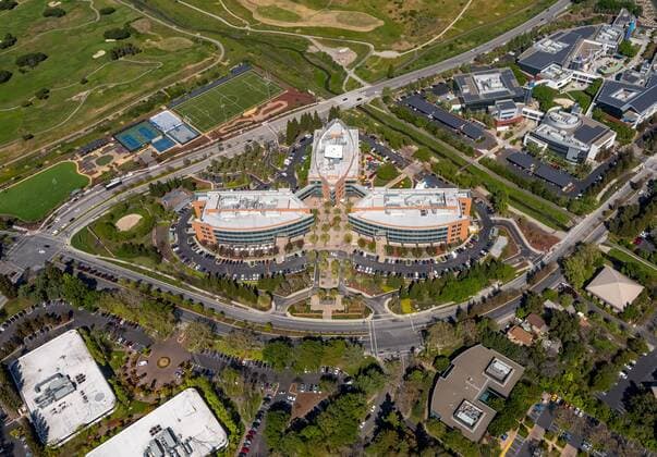 IMAGO History, 250 Jahre USA, Digitales Zeitalter: Entwicklung des Internets und Aufstieg von Silicon Valley Google Hauptverwaltung googleplex, Silicon Valley, Kalifornien, Vereinigte Staaten von Amerika, Santa Clara, California, USA !ACHTUNGxMINDESTHONORARx60xEURO!