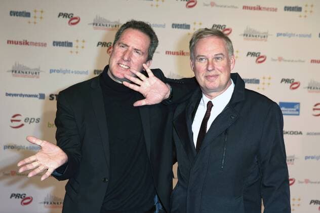 Andy McCluskey und Paul Humphreys (OMD Orchestral Manoeuvres in the Dark) bei der Verleihung des PRG Live Entertainment Award 2016 in der Festhalle Frankfurt. Frankfurt am Main, 04.04.2016 Foto:xS.xGabschx xFuturexImage