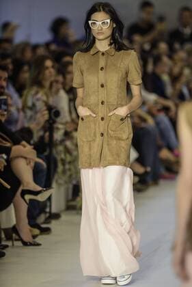 BELO HORIZONTE, MG - 06 04 2016: MINAS SPRING SUMMER TREND - model in designer s fashion show by Viva Vivaz during Minas Trend Spring Summer 2016.  Mour?oxPanda