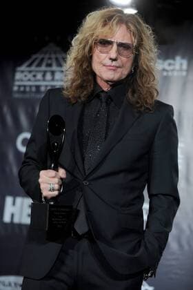 David Coverdale of Deep Purple arrive in the press room at the 31st Annual Rock And Roll Hall Of Fame Induction Ceremony at Barclays Center on April 8, 2016 in New York City. The 2016 class features Chicago, Cheep Trick and Deep Purple.  NYP20160408905 DENNISxVANxTINE