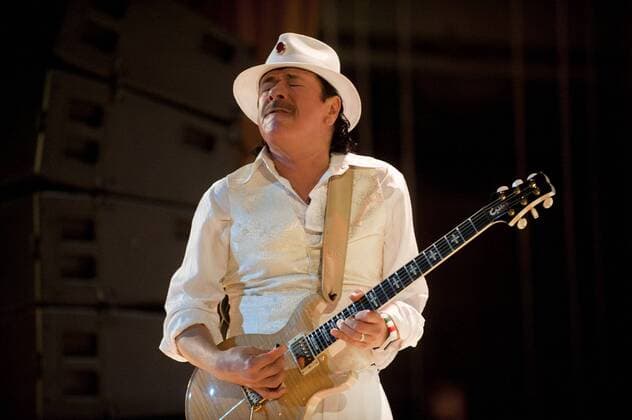 Oct. 24, 2011 - San Francisco, California, U.S. - CARLOS SANTANA performs live at Mission High School to honor and promote Mission s academic achievements. Carlos attended the school as a student 45 years ago.  - ZUMAb18_