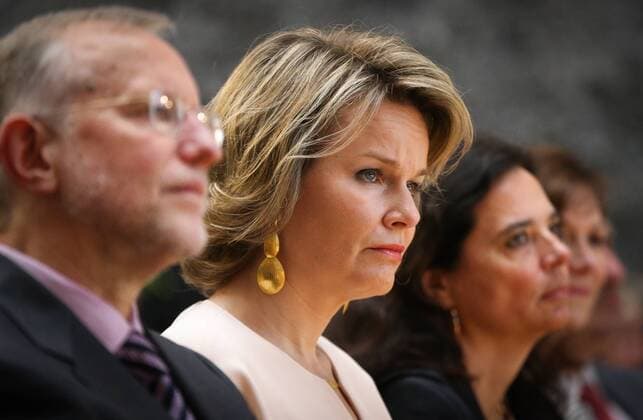 Belgien: Königin Mathilde besucht Preisverleihung in Brüssel Queen Mathilde of Belgium pictured during the Baillet Latour Health Prize 2016 ceremony in attendance of the Queen, on Thursday 14 April 2016, at the Palace of Academia in Brussels.  VIRGINIExLEFOUR 04832130