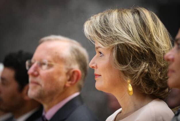 Belgien: Königin Mathilde besucht Preisverleihung in Brüssel Queen Mathilde of Belgium pictured during the Baillet Latour Health Prize 2016 ceremony in attendance of the Queen, on Thursday 14 April 2016, at the Palace of Academia in Brussels.  VIRGINIExLEFOUR 04832133