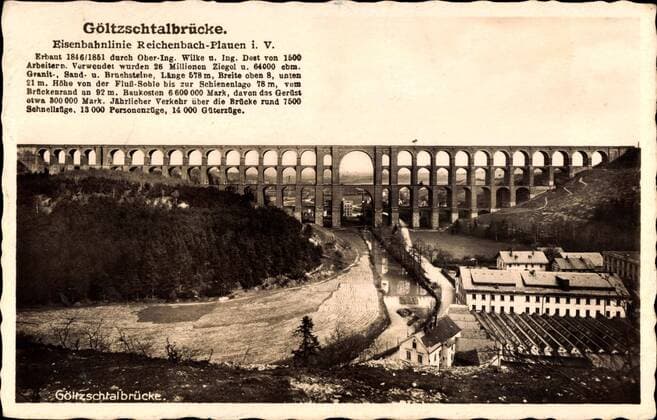 Mylau im Vogtland, Göltzschtalbrücke, Eisenbahnlinie Reichenbach Plauen