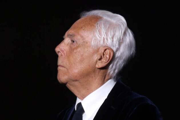 MOSCOW, RUSSIA. APRIL 14, 2016. Italian fashion designer Giorgio Armani attends a runway show for his brand s fall 2016 collection. Vyacheslav Prokofyev TASS  TS01F8E2