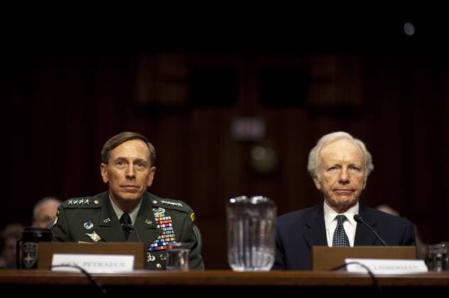 June 23, 2011 - Washington, District of Columbia, U.S. - Gen. DAVID PETRAEUS appears before the Senate (Select) Intelligence Committee during a hearing on his nomination to be director of the Central Intelligence Agency. Senator JOE LIEBERMAN (I-CT) introduced PETRAEUS to the committee. - ZUMAmv2_