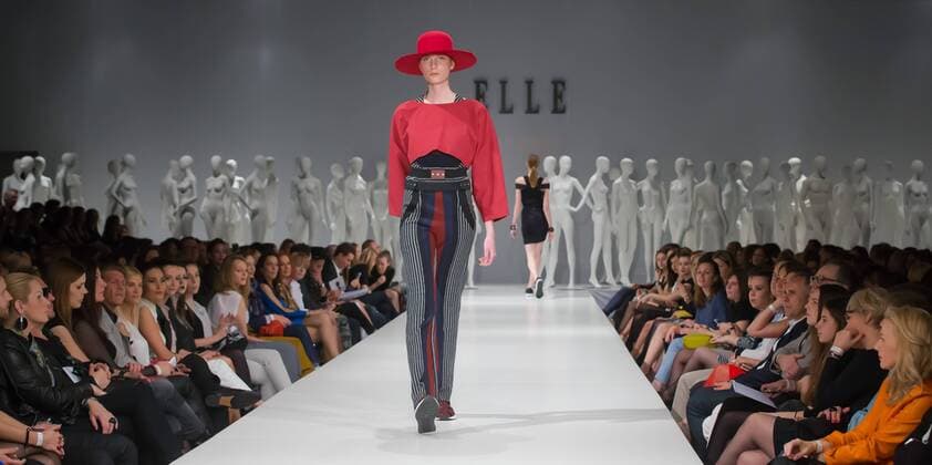 A model presents a creation by Italian designer Paolo Errico during Elle Fashion Show in Budapest, Hungary, April 15, 2016. ) (lyi) HUNGARY-BUDAPEST-FASHION SHOW AttilaxVolgyi 