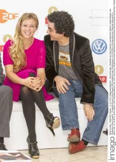 Nina Eichinger (Moderatorin Echo Klassik) und Rolando Villazon (Opernsänger und Moderator Echo Klassik) - Pressekonferenz Echo Klassik 2012 anlässlich der Verleihung am 14.10.212 im Konzerthaus am Genadarmenmarkt in Berlin am 12.10.2012. Echo Klassik 2012 Pressekonferenz