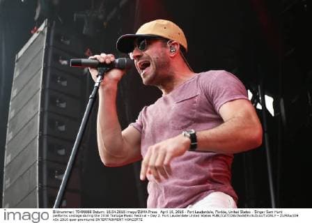 April 16, 2016 - Fort Lauderdale, Florida, United States - Singer Sam Hunt performs onstage during the 2016 Tortuga Music Festival - Day 2. Fort Lauderdale United States - ZUMAw109