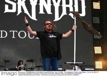 April 16, 2016 - Fort Lauderdale, Florida, United States - Johnny Van Zant of Lynyrd Skynyrd performs onstage during the 2016 Tortuga Music Festival - Day 2. Fort Lauderdale United States - ZUMAw109