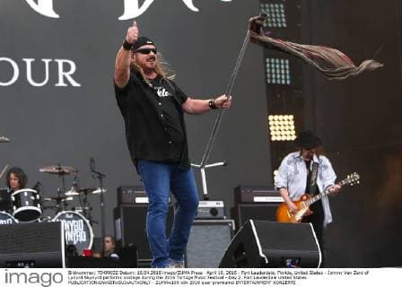 April 16, 2016 - Fort Lauderdale, Florida, United States - Johnny Van Zant of Lynyrd Skynyrd performs onstage during the 2016 Tortuga Music Festival - Day 2. Fort Lauderdale United States - ZUMAw109