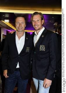 Norbert Dobeleit und Timo Schuster Eagles Magazinpräsentation 2016 Charity Golfclub Hotel Vier Jahreszeiten München 17. April 2016