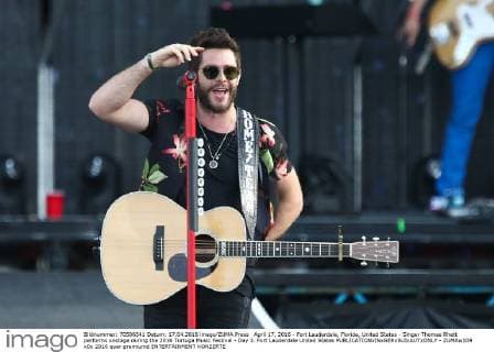 April 17, 2016 - Fort Lauderdale, Florida, United States - Singer Thomas Rhett performs onstage during the 2016 Tortuga Music Festival - Day 3. Fort Lauderdale United States - ZUMAw109