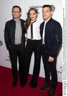 Christian Slater, Carly Chaikin und Rami Malek, die Schauspieler bei der Mr. Robot Premiere am 17.04.2016 im Rahmen vom Tribeca Film Festival in New York 2016 Tribeca Film Festival - Mr. Robot Premiere 