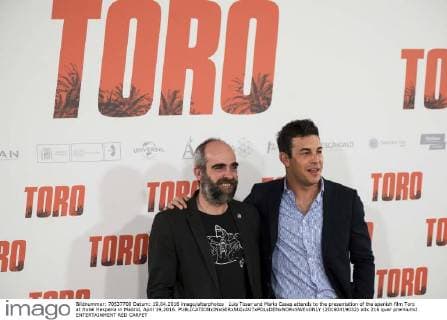 Luis Tosar and Mario Casas attends to the presentation of the spanish film Toro at Hotel Hesperia in Madrid, April 19,2016.  (20160419032)