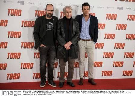 Luis Tosar, Jose Sacristan and Mario Casas attends to the presentation of the spanish film Toro at Hotel Hesperia in Madrid, April 19,2016.  (20160419042)