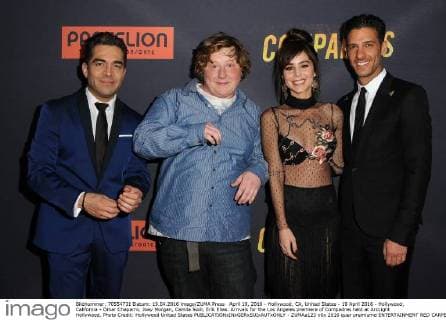 April 19, 2016 - Hollywood, CA, United States - 19 April 2016 - Hollywood, California - Omar Chaparro, Joey Morgan, Camila Sodi, Erik Elias. Arrivals for the Los Angeles premiere of Compadres held at ArcLight Hollywood. Photo Credit: Hollywood United States - ZUMAa123