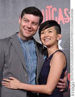 Rom, Red Carpet änlässlich der TV Serie Outcast l attore protagonist della serie Patrick Fugitcon la fidanzata GioiaxBotteghi  0