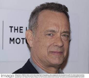 USA: Hologram for the King premiere at TFF Tom Hanks attends premiere of Hologram for the King movie during Tribeca Film Festival at BMCC  LevxRadin