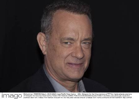 USA: Hologram for the King premiere at TFF Tom Hanks attends premiere of Hologram for the King movie during Tribeca Film Festival at BMCC  LevxRadin