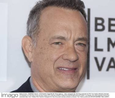 USA: Hologram for the King premiere at TFF Tom Hanks attends premiere of Hologram for the King movie during Tribeca Film Festival at BMCC  LevxRadin