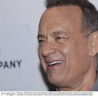 USA: Hologram for the King premiere at TFF Tom Hanks attends premiere of Hologram for the King movie during Tribeca Film Festival at BMCC  LevxRadin