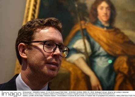 MOSCOW, RUSSIA. APRIL 21, 2016. Nicholas Cullinan, director at London s National Portrait Gallery, attends an exhibition titled From Elizabeth to Victoria. English portrait from the collection of the National Portrait Gallery, London at the State Tretyakov Gallery. The exhibition is opened as part of the UK-Russia Year of Language and Literature. Valery Sharifulin TASS  TS02062A