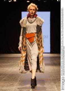 April 21, 2016 - Lodz, Poland - A model walks the runway during the Marta Kuszynska fashion show as part of Poland Fashion Week on April 21, 2016 in Lodz, Polan. Lodz Poland  - ZUMAn230