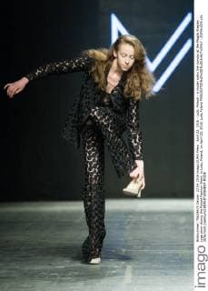 April 22, 2016 - Lodz, Poland - A model walks the runway at the Magda Stepien Lyga show during the Poland Fashion Week, in Lodz, Poland, on April 22, 2016. Lodz Poland  - ZUMAn230