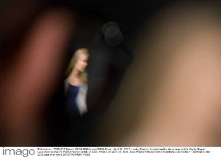 April 22, 2016 - Lodz, Poland - A model walks the runway at the Magda Stepien Lyga show during the Poland Fashion Week, in Lodz, Poland, on April 22, 2016. Lodz Poland  - ZUMAn230