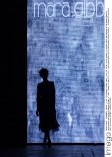 April 22, 2016 - Lodz, Poland - A model walks the runway at the Mara Gibbucci show during the Poland Fashion Week, in Lodz, Poland, on April 22, 2016. Lodz Poland  - ZUMAn230
