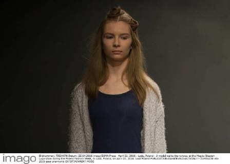 April 22, 2016 - Lodz, Poland - A model walks the runway at the Magda Stepien Lyga show during the Poland Fashion Week, in Lodz, Poland, on April 22, 2016. Lodz Poland  - ZUMAn230