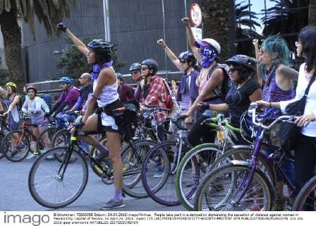 People take part in a demoation demanding the cessation of violence against woman in Mexico City, capital of Mexico, on April 24, 2016. inger) (vf) (ah) MEXICO-MEXICO CITY-SOCIETY-PROTEST STR 
