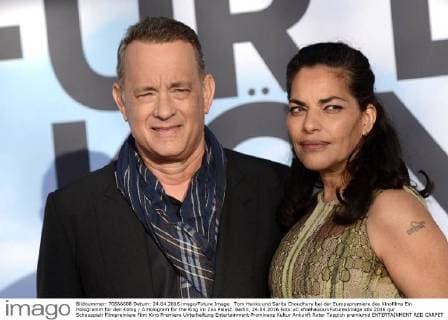 Tom Hanks und Sarita Choudhury bei der Europapremiere des Kinofilms Ein Hologramm für den König A Hologram for the King im Zoo Palast. Berlin, 24.04.2016 Foto:xC.xNiehausx xFuturexImage