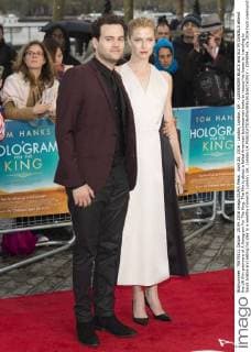 April 25, 2016 - London, London, UK - ALEXANDER BLACK and ELLYN DANIELS attend the UK film premiere of A Hologram For The King. The film is about a failed American businessman looks to recoup his losses by traveling to Saudi Arabia and selling his idea to a wealthy monarch. London, UK. London UK  - ZUMAl94_