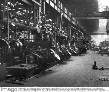 United States: c. 1916 Interior view of a factory. Underwood Archives The Image Works xUnderwoodxArchives 1-Work-Fact-Mi_10