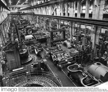 Philadelphia, Pennsylvania c. 1933 An interior view of a factory that builds industrial electrical generators Underwood Archives The Image Works xUnderwoodxArchives 1-Work-Fact-Mi_2