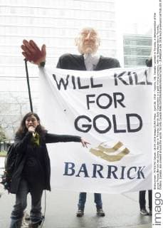 April 26, 2016 - Toronto, ON, Canada - protest in Toronto, a demonstration of the group Protest Barrick.net during the day in Toronto. Barrick Gold Corporation is a gold mining company, with its headquarters in Toronto, Ontario, Canada, also present around the world. Toronto Canada - ZUMAd114