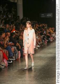 SAO PAULO, Brazil - 26 04 2016: SPFW SUMMER 2017 - The brand A.Brand made his debut at Fashion Week on Tuesday (26) with a collection inspired by Hawaii. The brand conversation with the audience who likes cheerful, light and desencanadas parts, but that brings information that is legal to use at the time.  BrunaxMarques