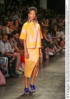 SAO PAULO, Brazil - 26 04 2016: SPFW SUMMER 2017 - The brand A.Brand made his debut at Fashion Week on Tuesday (26) with a collection inspired by Hawaii. The brand conversation with the audience who likes cheerful, light and desencanadas parts, but that brings information that is legal to use at the time.  BrunaxMarques