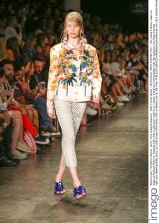 SAO PAULO, Brazil - 26 04 2016: SPFW SUMMER 2017 - The brand A.Brand made his debut at Fashion Week on Tuesday (26) with a collection inspired by Hawaii. The brand conversation with the audience who likes cheerful, light and desencanadas parts, but that brings information that is legal to use at the time.  BrunaxMarques