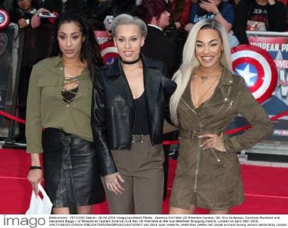 America Civil War UK Premiere London, UK. Kris Anderson, Courtney Rumbold and Alexandra Buggs - of Stooshe at Captain America Civil War UK Premiere at the Vue Westfield Shopping Centre, London on April 26th 2016. LMK73-60233-270416 
