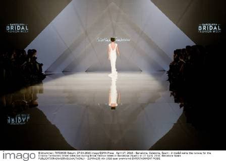 April 27, 2016 - Barcelona, Catalonia, Spain - A model walks the runway for the Cristina Tamborero bridal collection during Bridal Fashion Week in Barcelona (Spain) on 27 April, 2016. Barcelona Spain  - ZUMAn230